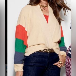 CAbi Trio Sophia Striped Cardigan Sweater Small